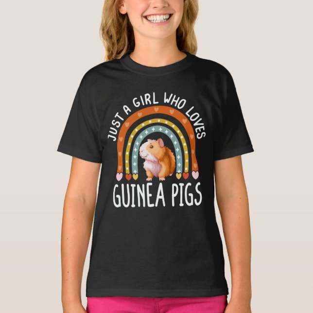 T-shirt Juste une fille qui aime les cochons de Guinée arc (Devant)