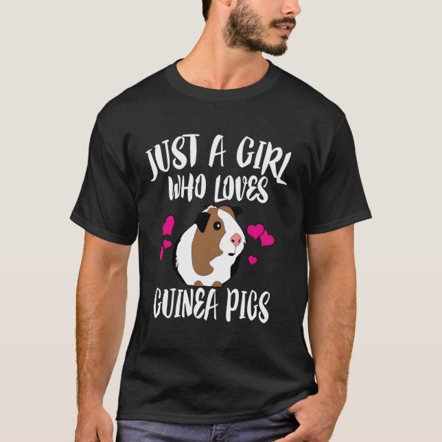 T-shirt Juste Une Fille Qui Aime Les Cochons De Guinée Cad (Devant)