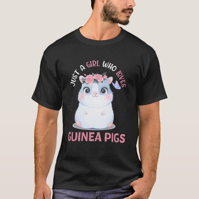 T-shirt Juste Une Fille Qui Aime Les Cochons De Guinée Cav (Devant)