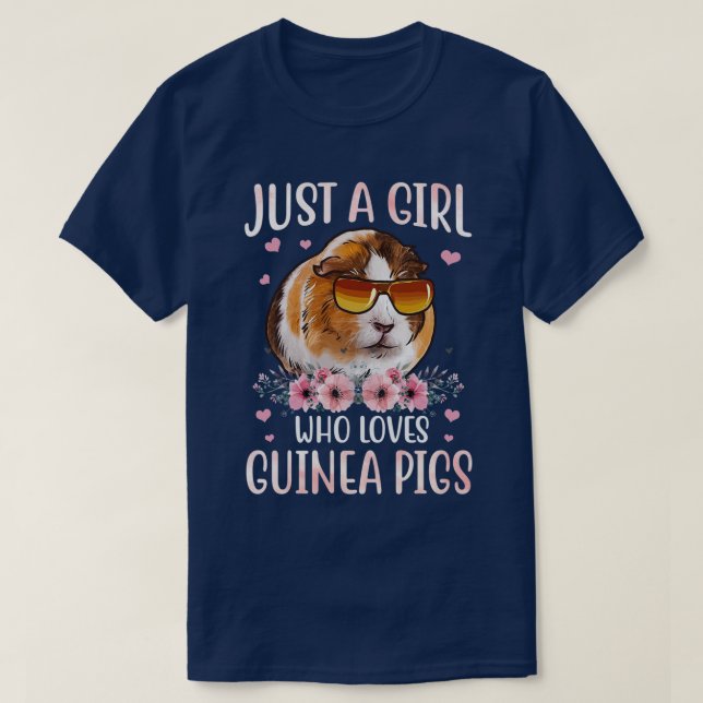 T-shirt Juste Une Fille Qui Aime Les Cochons De Guinée Che (Design devant)