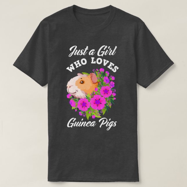 T-shirt Juste Une Fille Qui Aime Les Cochons De Guinée Mig (Design devant)