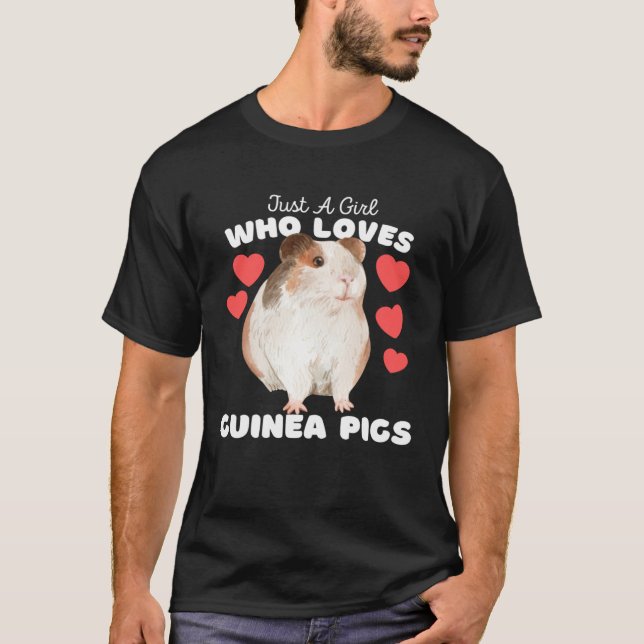 T-shirt Juste Une Fille Qui Aime Les Cochons De Guinée Mig (Devant)