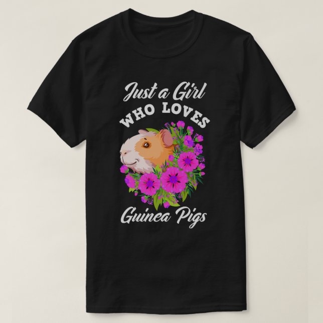 T-shirt Juste Une Fille Qui Aime Les Cochons De Guinée Mig (Design devant)