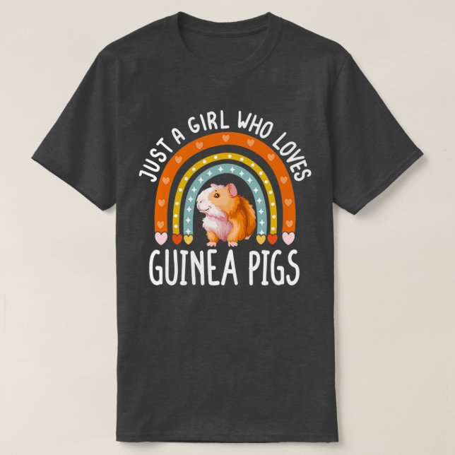 T-shirt Juste Une Fille Qui Aime Les Cochons De Guinée Rai (Design devant)