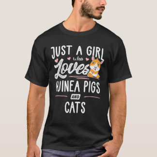 T-shirt Juste Une Fille Qui Aime Les Cochons Et Les Chats 