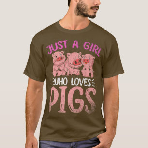 T-shirt Juste Une Fille Qui Aime Les Cochons Ferme Animale