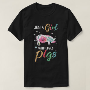 T-shirt Juste Une Fille Qui Aime Les Cochons Mignonne Porc