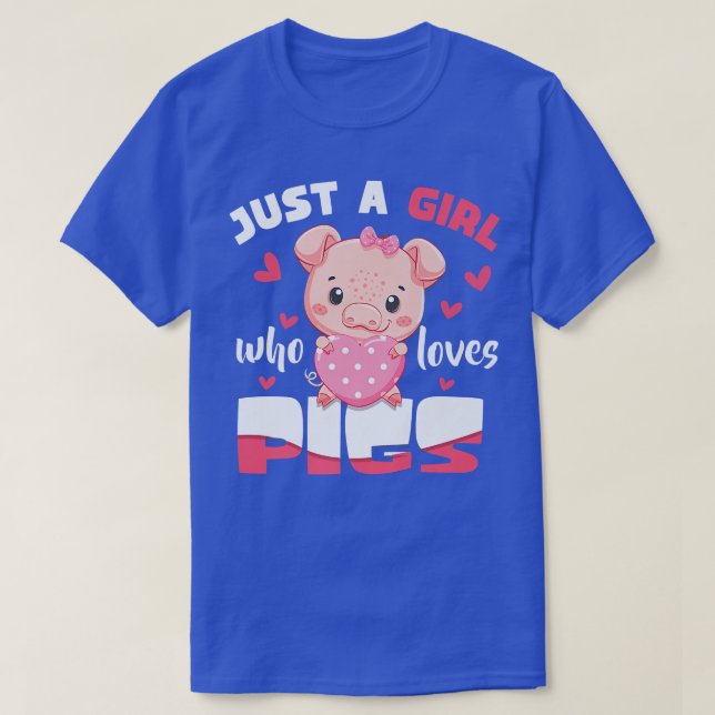 T-shirt Juste Une Fille Qui Aime Les Cochons Oreille Migno (Design devant)