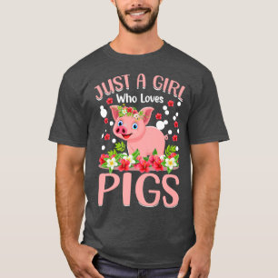 T-shirt Juste Une Fille Qui Aime Les Cochons Oreille Migno