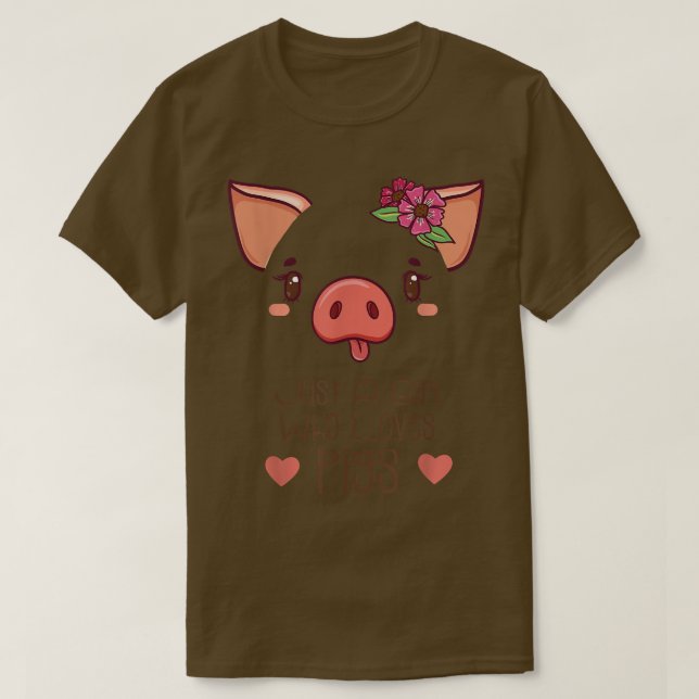 T-shirt Juste Une Fille Qui Aime Les Cochons - Pig Lover G (Design devant)