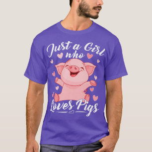 T-shirt Juste une fille qui aime les cochons Premium 3647
