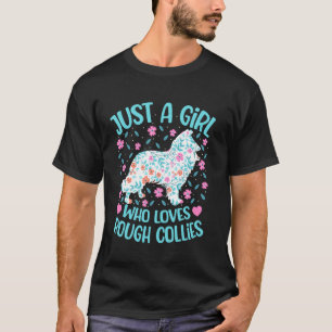 T-shirt Juste une fille qui aime les collies à poil long f