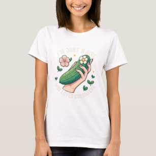 T-shirt Juste Une Fille Qui Aime Les Concombres - Végétari