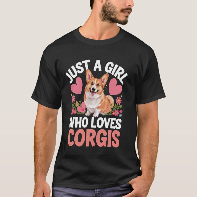 T-shirt Juste une fille qui aime les Corgis (Devant)