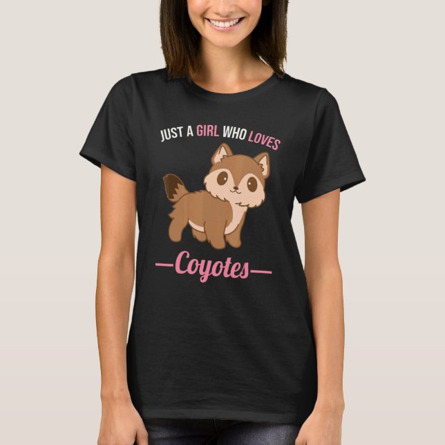 T-shirt Juste une fille qui aime les coyotes (Devant)
