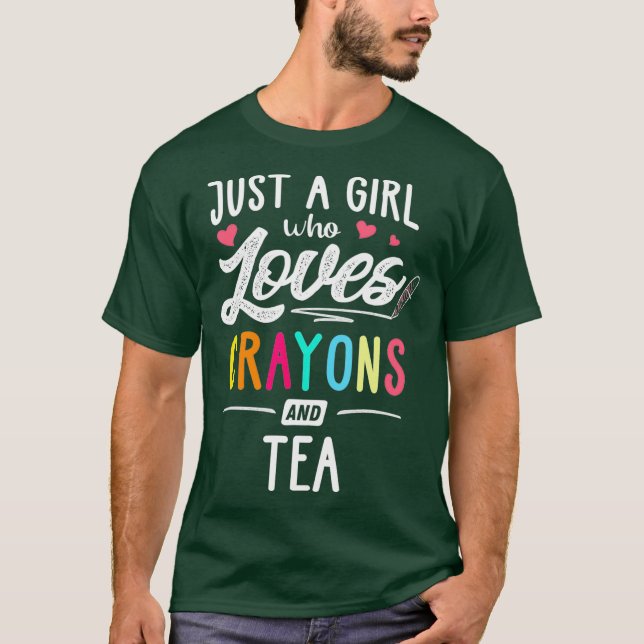 T-shirt Juste Une Fille Qui Aime Les Crayons Et Tea Kids J (Devant)