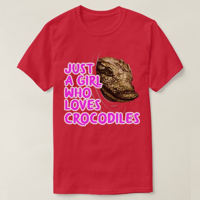 T-shirt Juste une fille qui aime les crocodiles (Design devant)