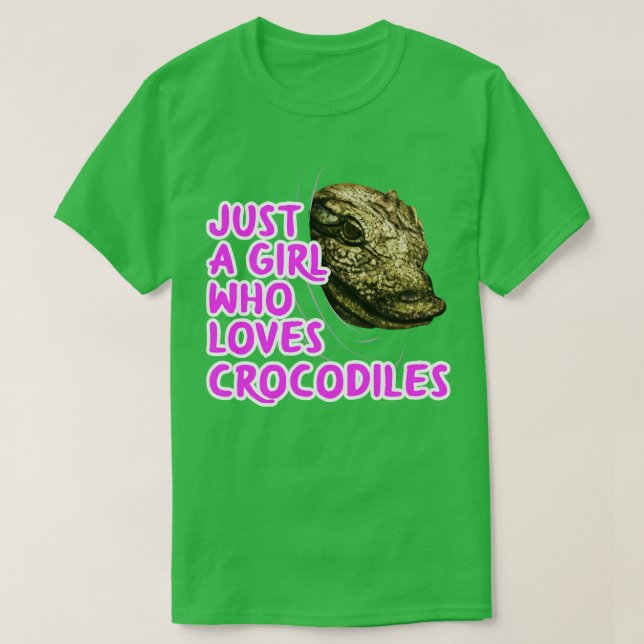 T-shirt Juste une fille qui aime les crocodiles (Design devant)