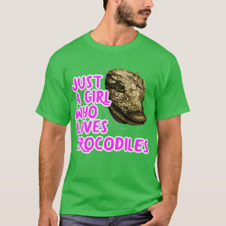 T-shirt Juste une fille qui aime les crocodiles