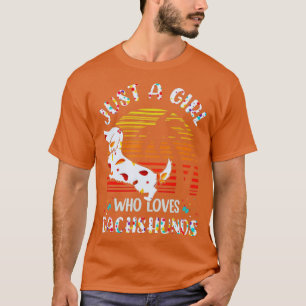 T-shirt Juste Une Fille Qui Aime Les Dachshunds Tombent La
