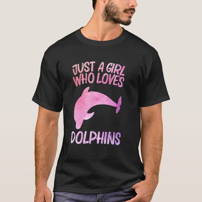 T-shirt Juste Une Fille Qui Aime Les Dauphins Pour Les Fem (Devant)