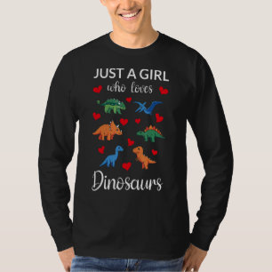 T-shirt Juste Une Fille Qui Aime Les Dinosaures Ados Les D