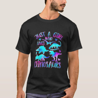 T-shirt Juste Une Fille Qui Aime Les Dinosaures - Dinosaur