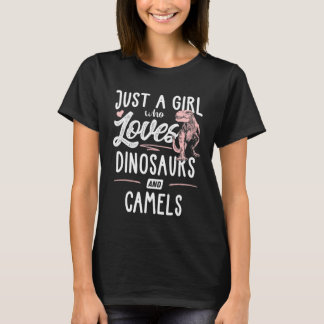 T-shirt Juste Une Fille Qui Aime Les Dinosaures Et Les Cam