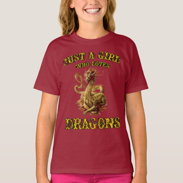 T-shirt Juste Une Fille Qui Aime Les Dragons (Devant)