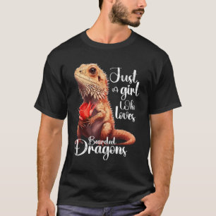 T-shirt Juste une fille qui aime les dragons à tête brune 