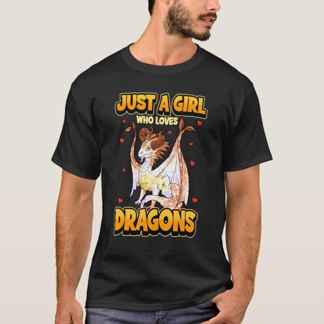 T-shirt Juste Une Fille Qui Aime Les Dragons Des Par Haiky (Devant)
