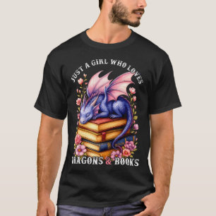 T-shirt Juste Une Fille Qui Aime Les Dragons Et Les Livres