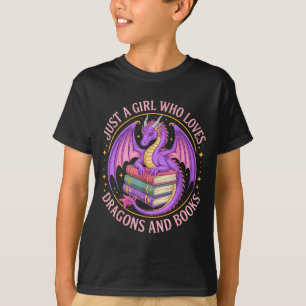 T-shirt Juste Une Fille Qui Aime Les Dragons Et Les Livres