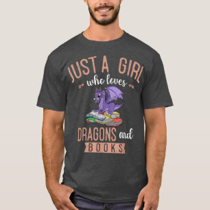 T-shirt Juste Une Fille Qui Aime Les Dragons Et Les Livres