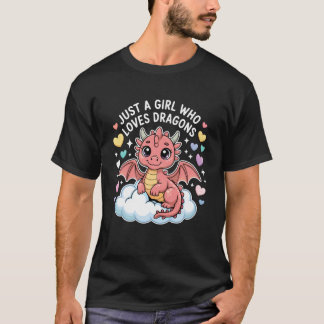 T-shirt Juste Une Fille Qui Aime Les Dragons Fantastique C
