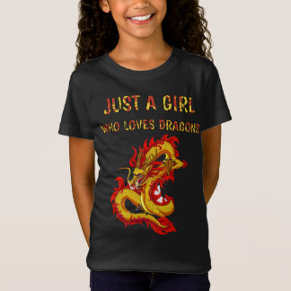 T-Shirt Juste une fille qui aime les dragons, le design de