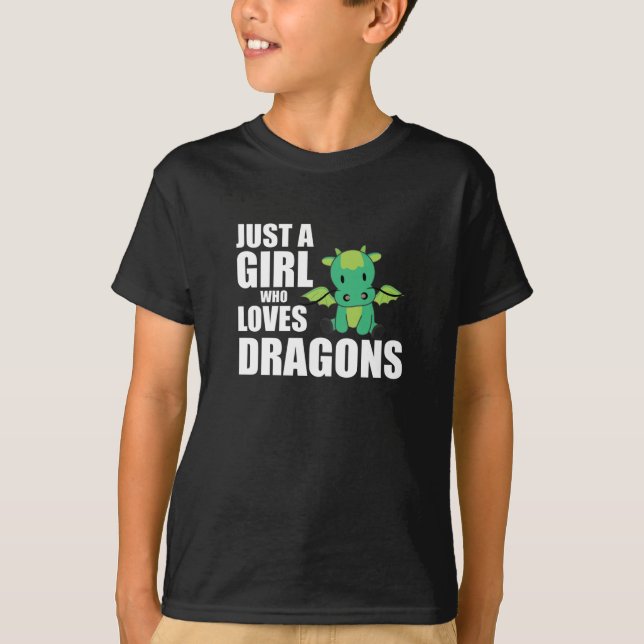 T-shirt Juste Une Fille Qui Aime Les Dragons Les Mignons A (Devant)