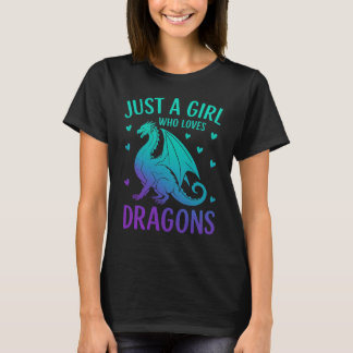 T-shirt Juste une fille qui aime les dragons - mignon amou