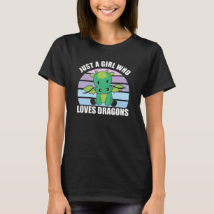 T-shirt Juste Une Fille Qui Aime Les Dragons Mignons Anima