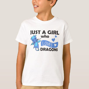T-shirt Juste Une Fille Qui Aime Les Dragons Mignons Anima