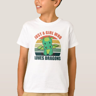 T-shirt Juste Une Fille Qui Aime Les Dragons Mignons Anima