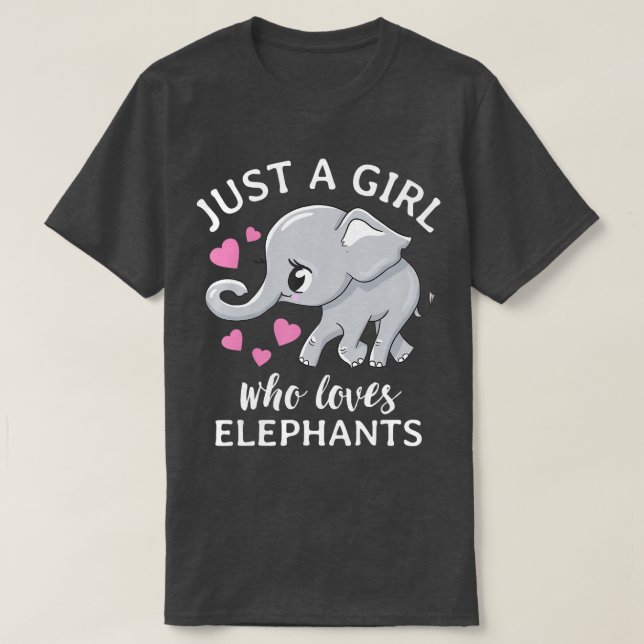T-shirt Juste une fille qui aime les éléphants (Design devant)