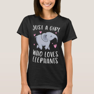 T-shirt Juste Une Fille Qui Aime Les Éléphants Drôle Gif E
