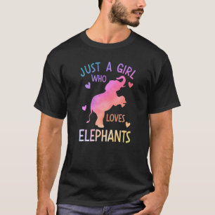 T-shirt JUSTE UNE FILLE QUI AIME LES ÉLÉPHANTS Elephant Gr