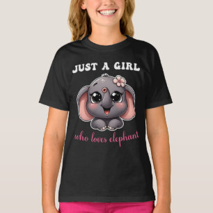T-shirt Juste une fille qui aime les éléphants éléphant mi