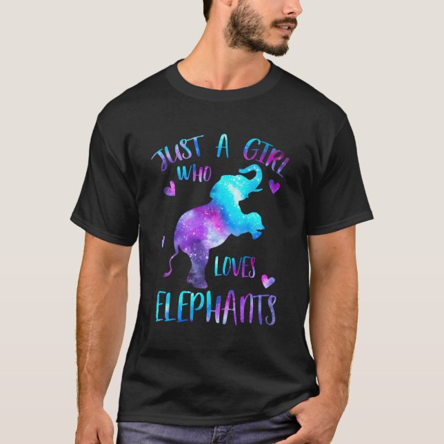T-shirt Juste une fille qui aime les éléphants Galaxy Spac (Devant)