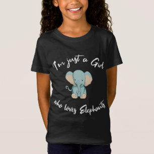 T-Shirt Juste une fille qui aime les éléphants mignons