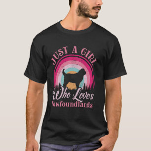 T-shirt Juste Une Fille Qui Aime Les Filles De Terre-Neuve