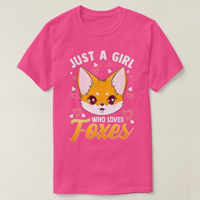 T-shirt Juste Une Fille Qui Aime Les Foxes Enfants Filles  (Design devant)