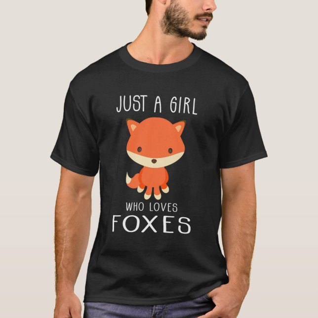T-shirt Juste Une Fille Qui Aime Les Foxes Les Filles Mign (Devant)